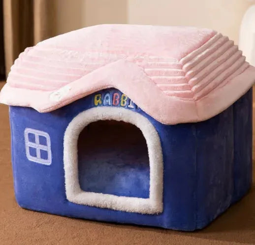 Foldable Dog House Pet Cat Bed Winter Dog Villa Sleep Kennel Removable Nest Warm Enclosed Cave Sofa Pets Supplies - Bellarte Enchanté Foldable Dog House Pet Cat Bed Winter Dog Villa Sleep Kennel Removable Nest Warm Enclosed Cave Sofa Pets Supplies
